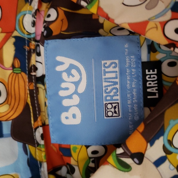 RSVLTS Bluey Primary Pals Short Sleeve Button Up Shirt. L. NWT. - Picture 4 of 10